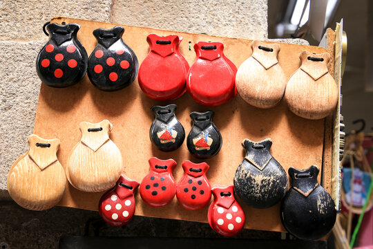 Castanets for sale in a souvenir shop in Toledo