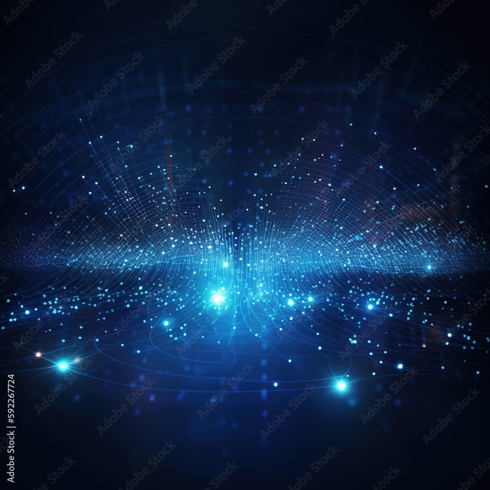 Poster technology digital data on blue background, data analysis and access to digital data, digital cybers