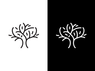 modern tree trunk illustration vector logo	