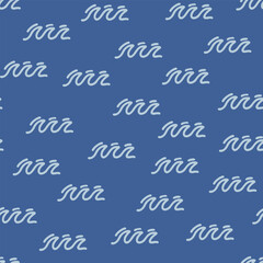 Seamless blue pattern with waves.