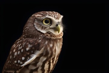 Naklejka premium Close-up of a Whitefaced Owl - Generative AI