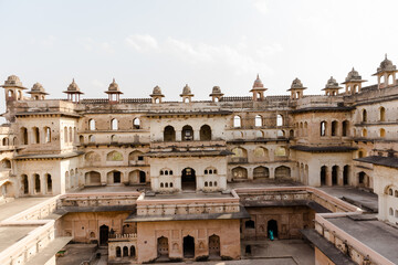 Obraz premium Detail of the Jahangir Mahal Palace in Orchha, Madhya Pradesh, India.
