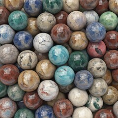 Fototapeta na wymiar Texture transparente des pierres de marbre multicolores arrondies