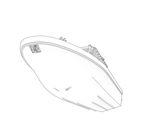 Boat isolated on transparent background. 3d rendering - illustration