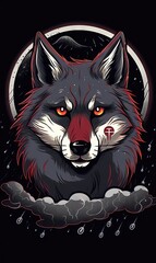 Un gros plan d'un loup &eacute;sot&eacute;rique avec paynes gris et cramoisi