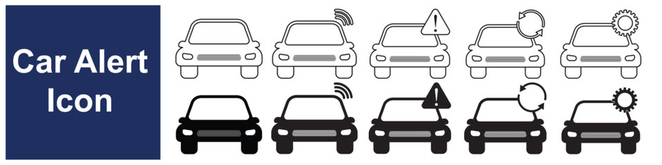 Car Alert. Car Jam. Car Maintenance. Car Repair Simple Set of Car Related Vector Line Icons. Simple Set of Navigation Related.
