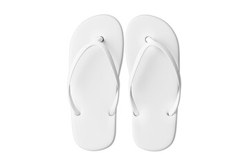 Blank white flip flop sandals mockup isolated on white background. 3d rendering.