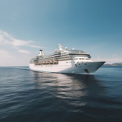Fototapeta na wymiar cruise ship in the ocean. generative ai