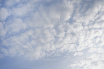 white fluffy clouds in the blue sky