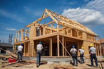 House under construction, building process , generative ai