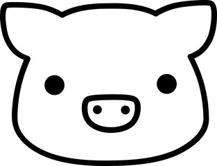 Cute Pig Outline icon