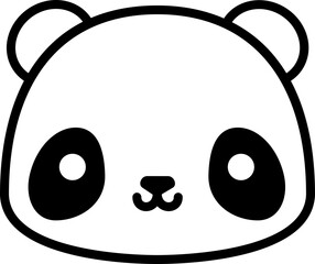 Cute Panda Outline icon