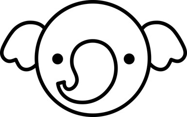 Cute Elephant Outline icon