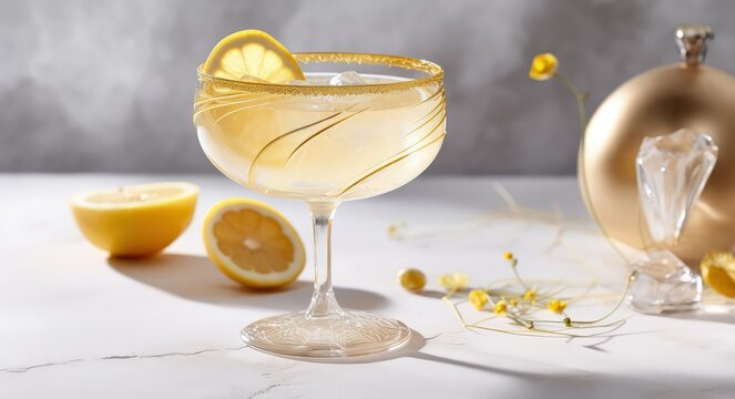 beautiful citrus, honey, mocktail, cocktail in elegant glasses - ai-generated