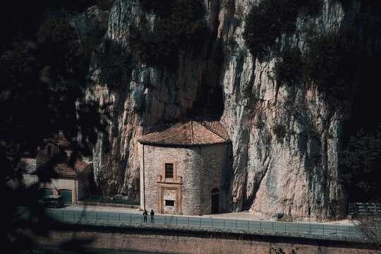 Pioraco medieval village in the marche region, Italy