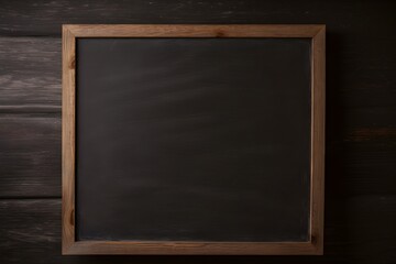 Fototapeta na wymiar square blackboard with wooden border. generative ai