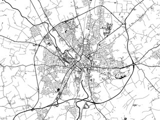 A vector road map of the city of  York in the United Kingdom on a white background. - obrazy, fototapety, plakaty