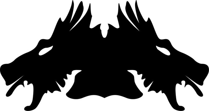 Silhouette Drachenkopf - doppelt - Wikingersymbolik