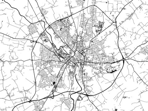 A vector road map of the city of  York in the United Kingdom on a white background.