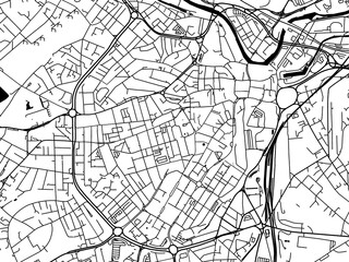 A vector road map of the city of  Sheffield Center in the United Kingdom on a white background.