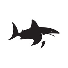 Fototapeta premium Simple minimalistic shark illustration on white background