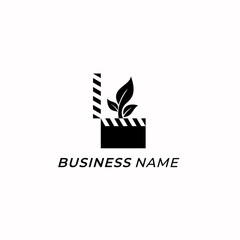 logo design creative leaf growth and cut film