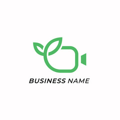 design logo combine leaf and film camera