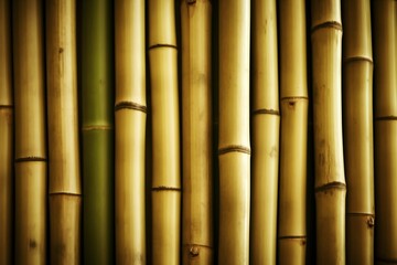 Background of bamboos stacked in vertical pattern, generative AI