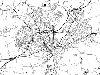 A vector road map of the city of  Guildford in the United Kingdom on a white background.