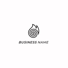 design logo creative fire and spiral