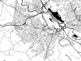 A vector road map of the city of  Hamilton in the United Kingdom on a white background.