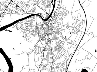 Obraz premium A vector road map of the city of Lancaster in the United Kingdom on a white background.