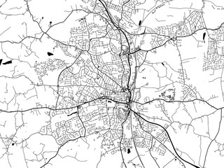 A vector road map of the city of  Chesterfield in the United Kingdom on a white background.