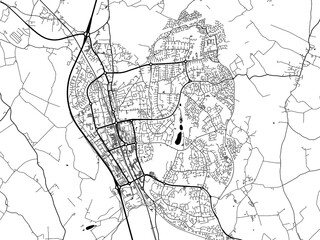 A vector road map of the city of  Stevenage in the United Kingdom on a white background.