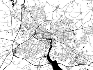 Obraz premium A vector road map of the city of Ipswich in the United Kingdom on a white background.