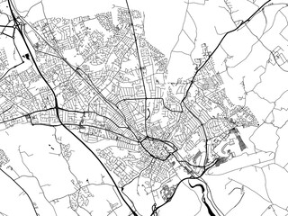 Obraz premium A vector road map of the city of Luton in the United Kingdom on a white background.