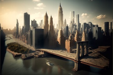 Obraz premium beautiful image of a city with skyscrapers
