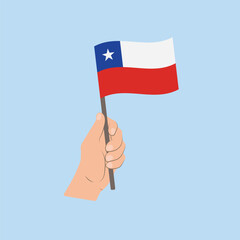 Flag of Chile, Hand Holding flag