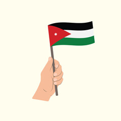 Flag of Jordan, Hand Holding flag