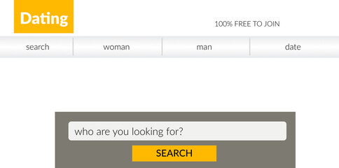 Search bar on dating site