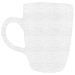 Computer graphic of coffee cup against white background