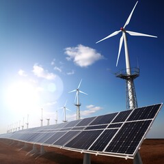 solar panels and turbines. generative ai