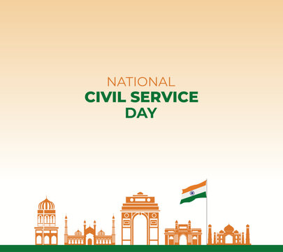 National Civil Service day. 21 April. Holiday Concept. Template for background, banner, card, poster with text inscription. Vector illustration. Flat Design.