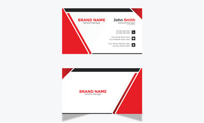 Naklejka na ściany i meble Minimal Professional Modern Corporate and Creative Business Card Design Template Double-sided -Horizontal Name Card Simple and Clean Visiting Card Vector illustration Colorful Business Card