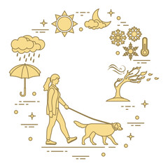 Dog Walking Weather Pet Service Walker Training