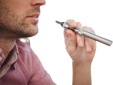 Cropped image of man smoking electronic cigarette - Powered by Adobe