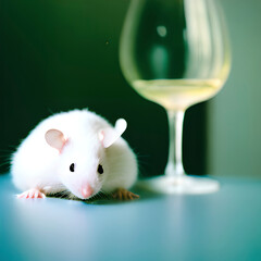 White mouse cartoon, delirium, alcoholism