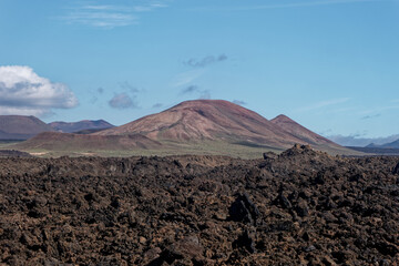 a colorful volcano on the canary islands