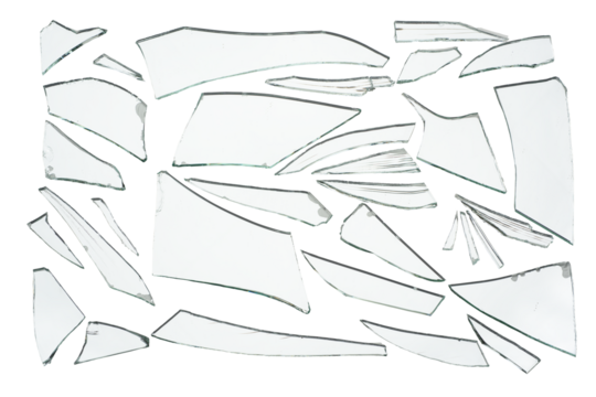 Broken pieces glass mirror set