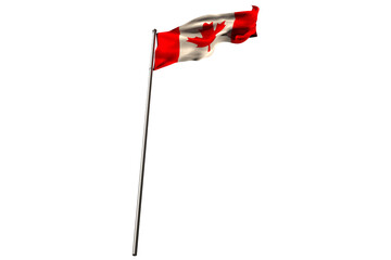 Canadian flag over white background